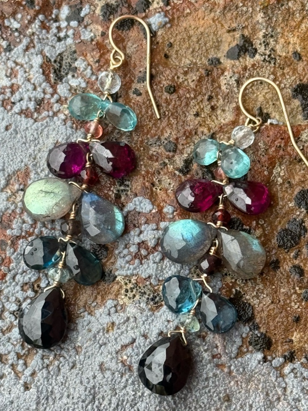 “One of a kind “To Love” rose gold wired teardrop dangle earrings. New with tags